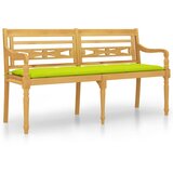  Klupa Batavia s jarkozelenim jastukom 150 cm masivna tikovina | shoptok.hr