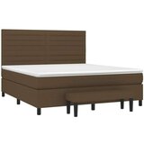  Box spring postelja z vzmetnico temno rjava 160x200 cm blago, (20900124) | Shoptok.si