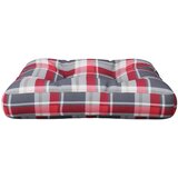 vidaXL Blazina za kavč iz palet rdeč karo vzorec 50x50x12 cm | Shoptok.si