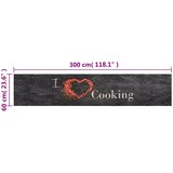  Kuhinjski tepih perivi s natpisom Cooking 60x300 cm baršunasti | Eponuda.com