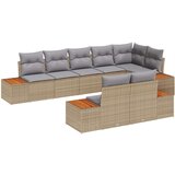  8-dijelni set vrtnih kauča s jastučićima Bež Poli ratan Akacija | shoptok.hr