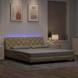  Okvir kreveta s LED-om bez madraca krem 180x200 cm Tkanina Cijene
