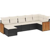  The Living Store Vrtna sedežna garnitura 7-delna z blazinami črn poli ratan - Vrtna Sedežna Garniture, (21446666) | Shoptok.si
