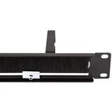 Logilink 19 cable management bar with 4 metal brackets and brush strip, light grey, OR106G