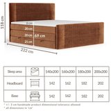 Maison de Rêve Tamno zeleni boxspring krevet s prostorom za odlaganje 140x200 cm Bergamo – | shoptok.hr