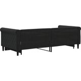  Dnevni krevet na razvlačenje crni 90 x 200 cm baršunasti | shoptok.hr