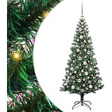 vidaXL Umjetno predsvijetljeno božićno drvce Zelena 180 cm PVC i metal | shoptok.hr