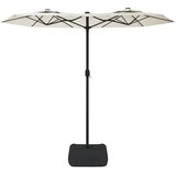  Dvostruki vrtni suncobran LED pješčano bijeli 316 x 145 cm | shoptok.hr