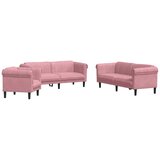  3-dijelni set sofa ružičasti baršunasti | shoptok.hr
