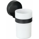 Wenko crno-bijela zidna kupaonska čaša static-loc® plus