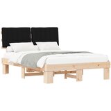  Krevetni okvir s tapiciranim uzglavljem Crna 140 x 200 cm | shoptok.hr