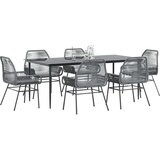  7-dijelni vrtni blagovaonski set s jastucima poliratan i staklo | shoptok.hr