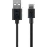 USB-C (M)/ USB 2.0 A (M) 1m črn polnilni in sync kabel