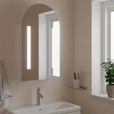  Kupaonski ormarić s ogledalom LED lučni bijeli 42 x 13 x 70 cm