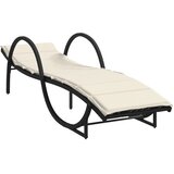  Ležaljka za sunčanje s jastukom crna 60x199x42 cm poliratan | shoptok.hr