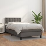 The Living Store Box spring postelja z vzmetnico siva 90x200 cm umetno usnje - Box Spring Postelja, (21437704) Cene