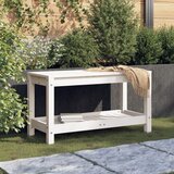  The Living Store Vrtna klop bela 82,5x35x45 cm trdna borovina - Vrtna Klop, (21470969) Cene
