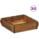  Pladnji 4 kosi 31x29x10 cm Trd les Pridobljen | Shoptok.si