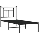 vidaXL Metalni okvir za krevet s uzglavljem crni 75x190 cm | shoptok.hr