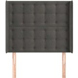  Uzglavlje s ušima tamnosivi 93x16x118/128 cm baršunasti | shoptok.hr