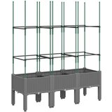  Vrtna sadilica s rešetkom svjetlosiva 120 x 40 x 142 5 cm PP | shoptok.hr