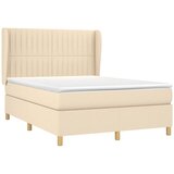  Krevet s oprugama i madracem krem 140x200 cm od tkanine | shoptok.hr
