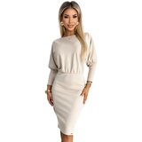 Numoco Ribbed dress with cuffs on the sleeves | ePonuda.com