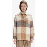 A.P.C. Vunena jakna Blouson Darlene boja: bež, za prijelazno razdoblje, oversize, WOANS-F02773 MULTICOLOR