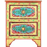  Ručno obojeni noćni ormarić 40 x 30 x 50 cm masivno drvo manga | shoptok.hr