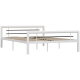 The Living Store Posteljni okvir bel in črn kovinski 140x200 cm - Posteljni Okvir, (21526841) | Shoptok.si