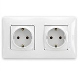 Legrand Dvostruka zidna utičnica 250V/16A SCHUKO sa okvirom NILOE bela Cene