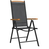  7-dijelni vrtni blagovaonski set crno-smeđi aluminijski | shoptok.hr