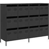 Maison Chic Komoda - Predalnik črna 135x39x103,5 cm hladno valjano jeklo, (21718601) Cene