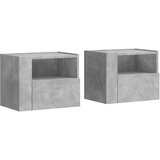  Zidni noćni ormarići 2 kom siva boja betona 45 x 30 x 35 cm | shoptok.hr