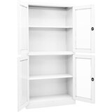 Uredski ormarić bijeli 90 x 40 x 180 cm čelik i kaljeno staklo | shoptok.hr