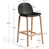 Kave Home Tamno siva vrtna barska stolica od masivnog drveta Alipa – | shoptok.hr