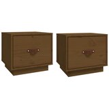 Maison Chic Dvo delni komplet Nočne omarice - Nočne mize medeno rjava 40x34x35 cm trdna borovina, (21688636) | Shoptok.si