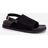 Boto Women's Sandals Made Of Eco Suede On Platform Black Migola | Shoptok.si