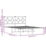  Metalni okvir za krevet s uzglavljem bijeli 140 x 190 cm | shoptok.hr