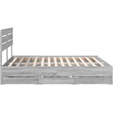  Krevetna konstrukcija Siva Sonoma 200 x 200 cm Inženjersko Drvo 206 x 203 x 100 cm | Shoptok.si