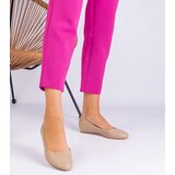 Gemre Beige wedge ballerinas made of eco-leather Savelia | Shoptok.si