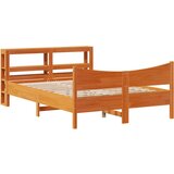 Maison Chic Posteljni okvir - Dvoposteljna postelja - Zakonska postelja z vzglavjem voščeno rjava 120x200 cm borovina, (21693892) Cene