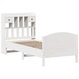 vidaXL Knjižna postelja brez vzmetnice bela 75x190 cm trdna borovina | Shoptok.si
