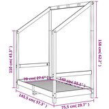  Otroški posteljni okvir črn 70x140 cm trdna borovina, (20916908) | Shoptok.si