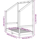  Za dječji krevet crni 70 x 140 cm od masivne borovine | shoptok.hr