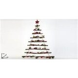 Dueesse Novogodišnji ukras božićna jelka sa drvenim zvončićima i crvenim šišarkama | ePonuda.com