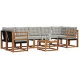  Set vanjskih sofa 8 kom. Prirodna i svijetlo siva | shoptok.hr