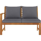The Living Store Vrtna klupa s tamnosivim jastucima 114,5 cm od bagremovog drva | shoptok.hr