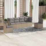 6-dijelni set vrtnih sofa s jastucima bež od poliratana | shoptok.hr