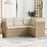 Maison Chic Seti vrtnega pohištva - Vrtna garnitura - Vrtni pohištvo set 4-delna z blazinami bež poli ratan, (21809341) | Shoptok.si
